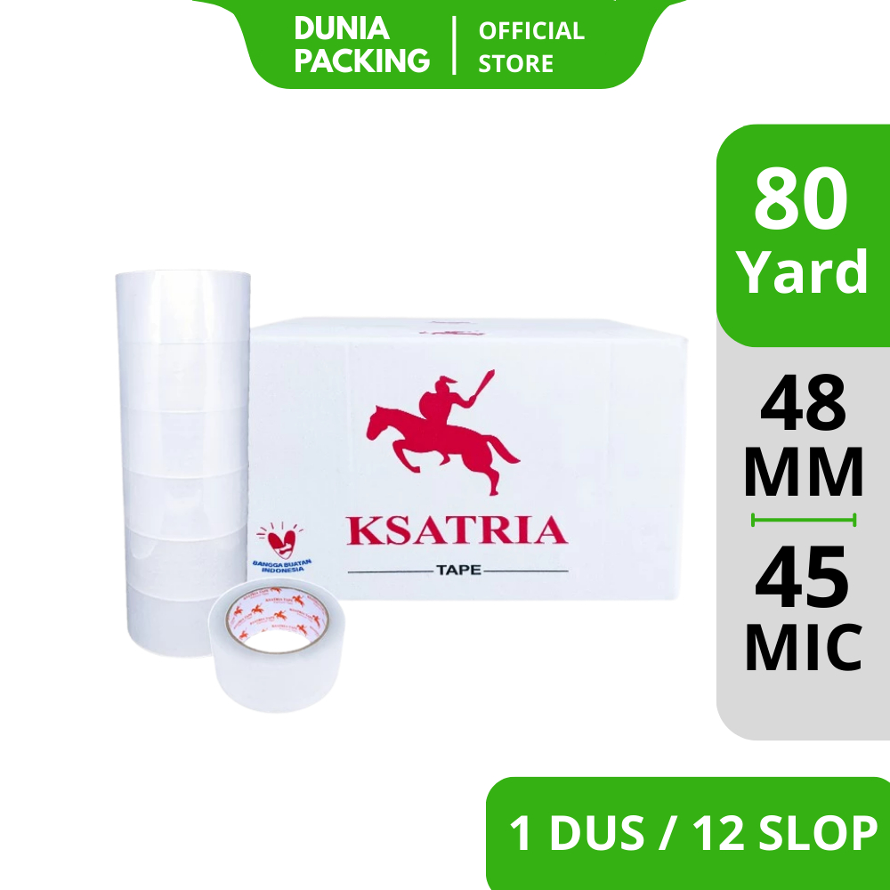 

[TERMURAH] Lakban OPP Tape / Lakban Clear White Dunia Packing 80 Yard (1 Dus)