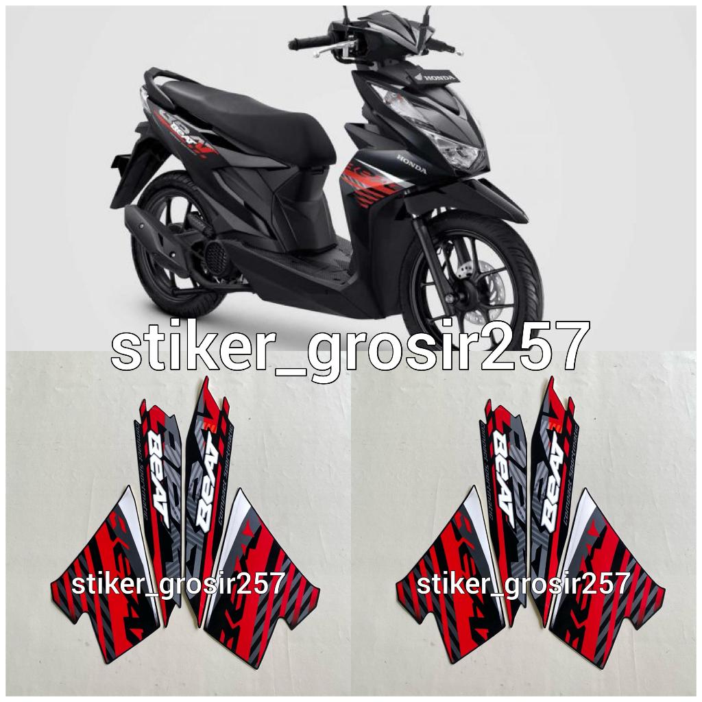STIKER STRIPING LIS BODY MOTOR HONDA BEAT FI NEW CBS 2021 2022 HITAM
