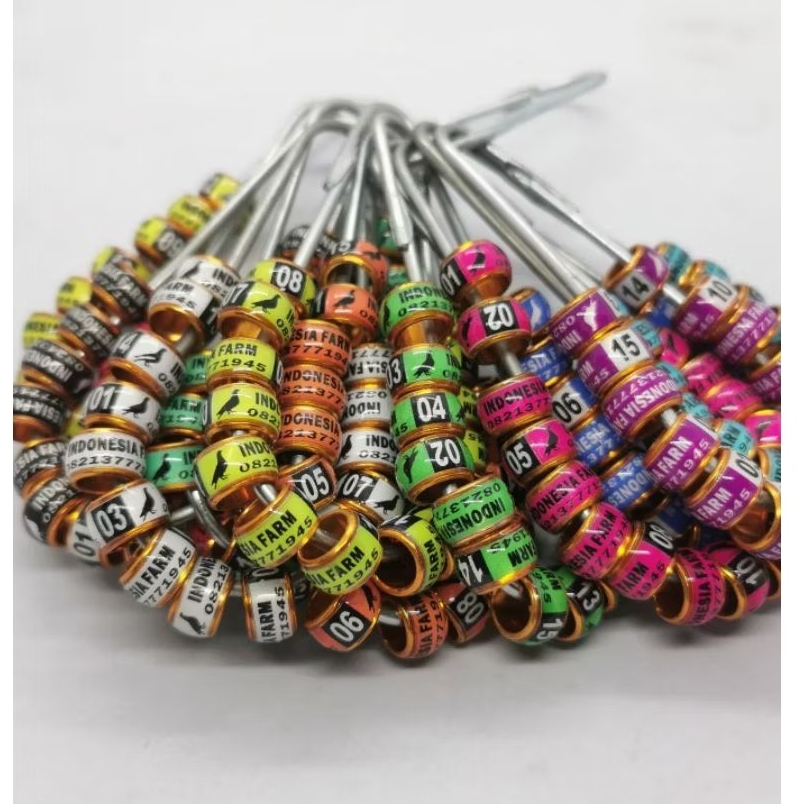 RING BURUNG | 47 MERPATI DEWASA 9MM DONAT STIKER | CUSTOM CETAK NAMA | MERPATI | DLL