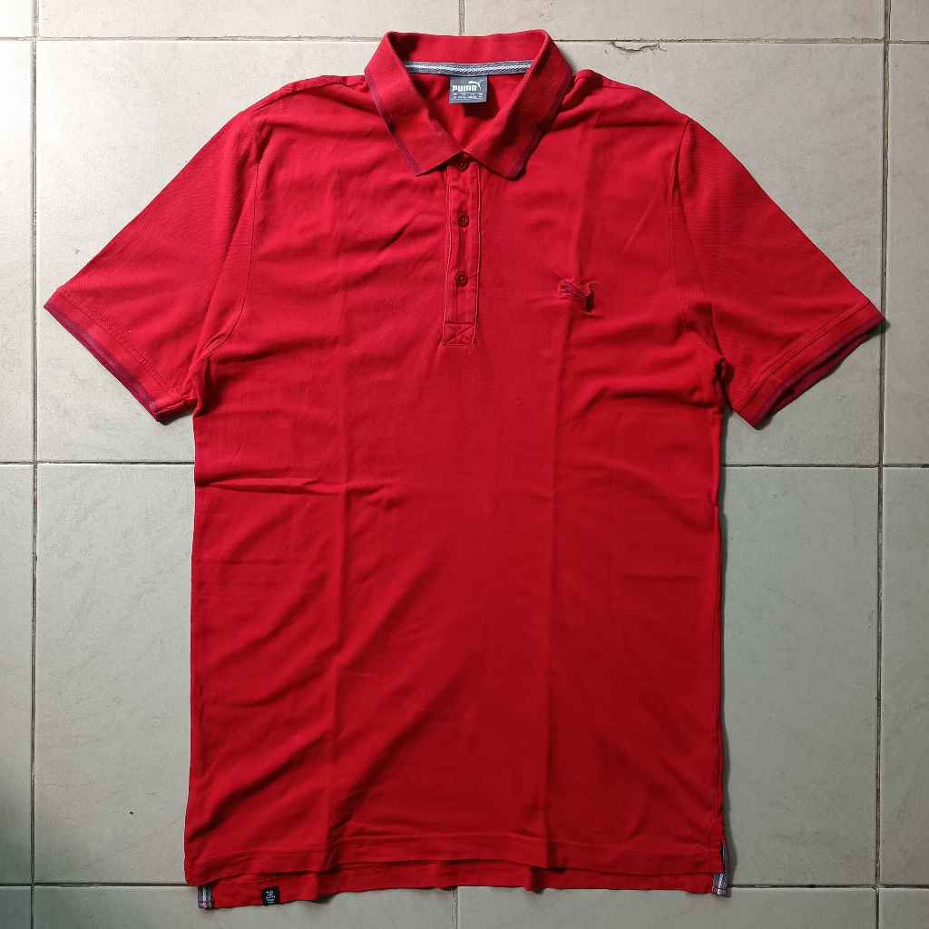 Polo Puma Basic Merah Pria Second Original