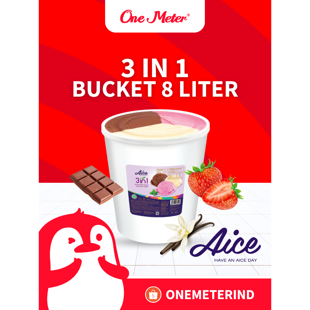 

AICE 3 in 1 Bucket 8 Liter Ice Cream Es Krim 3in1 Ember 8L Eskrim
