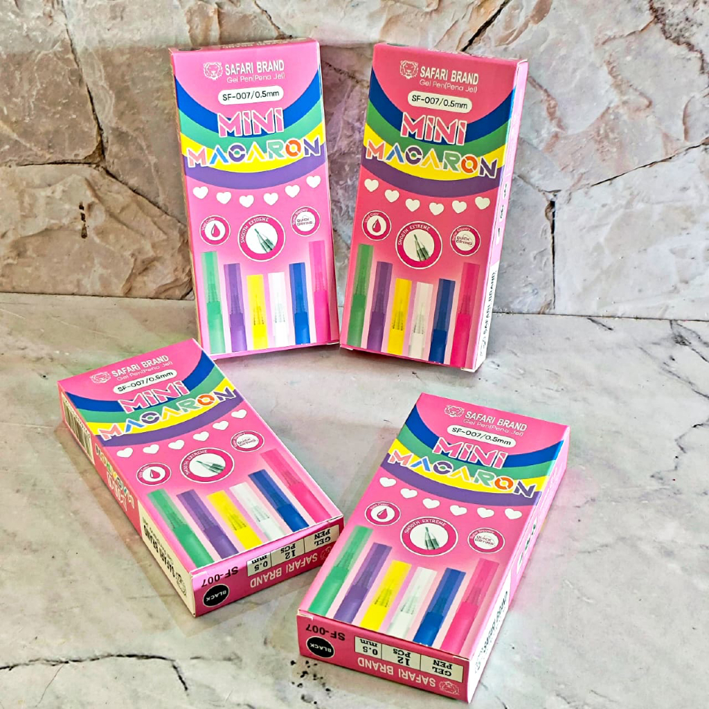 

SELUSIN ( 12 PCS ) Pulpen Gel Mini Macaron SF-007 SAFARI 0.5mm