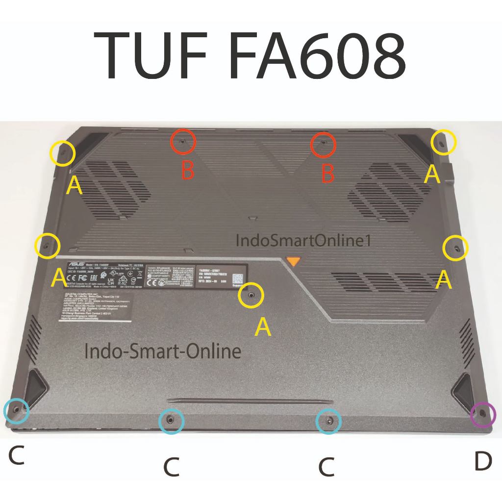 [Baru] Baut casing Asus TUF FA608 / FX608 Mur bawah laptop sekrup gaming