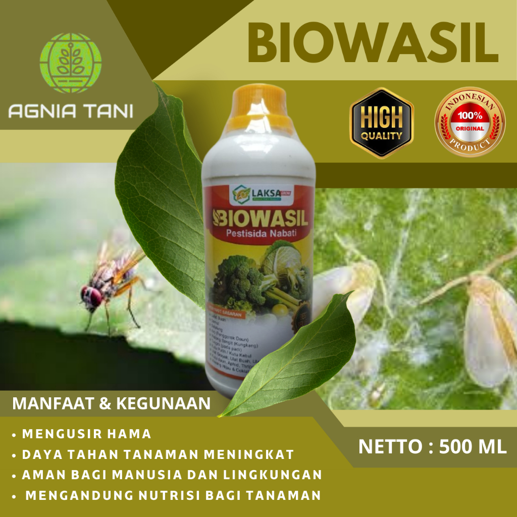 BIOWASIL | Pestisida Nabati Semprot 500ml | Atasi Lalat Buah, Wereng, Ulat & Hama Tanaman