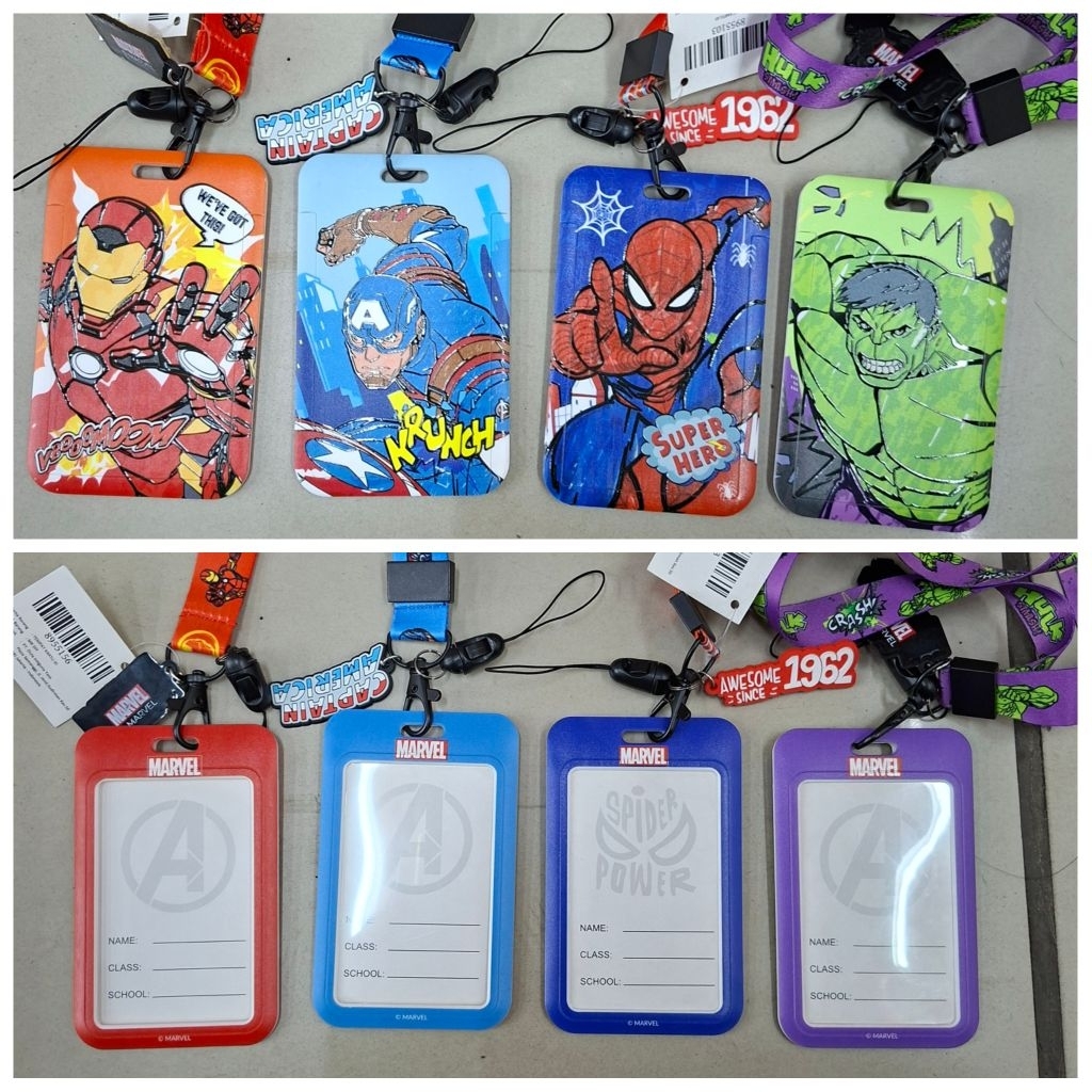 2 PCS Name tag Marvel/Lanyard kartu/lanyard karakter/tempat kartu/kalung kartu/lanyard kartu marvel/