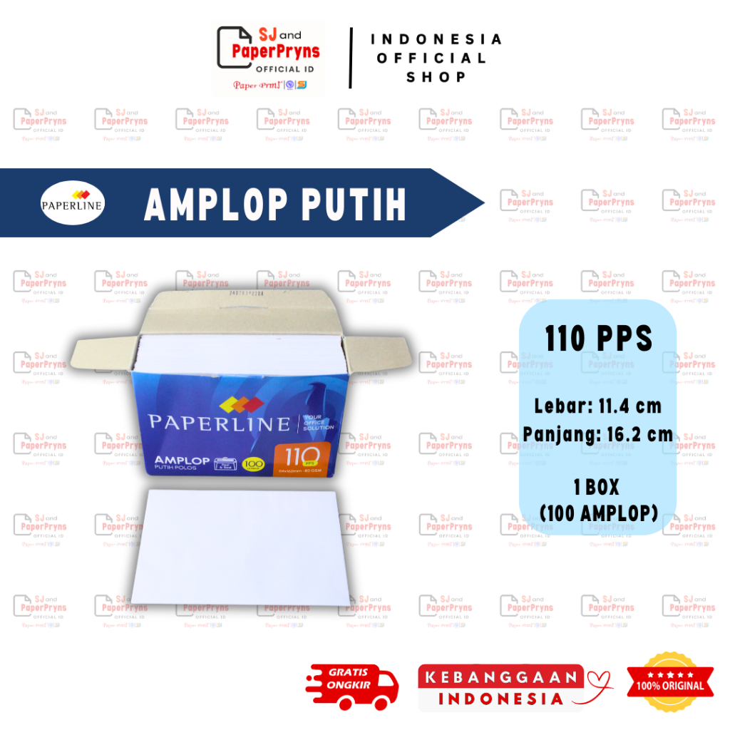 

Amplop Putih Paperline 110 PPS (114x162 mm) – 1 Box 100 Lembar