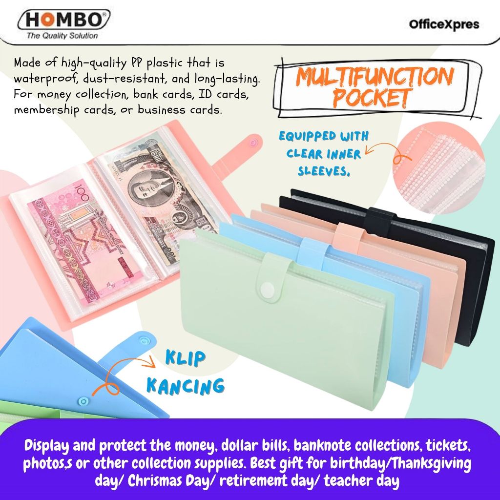 Album Uang Kertas Mini / Map Menabung / Portable Cash Holders for Collector / Organizer Koleks Uang 