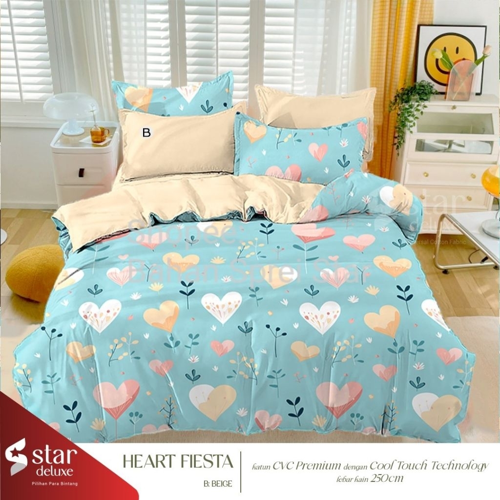 Bahan Kain Sprei Star - Heart Fiesta