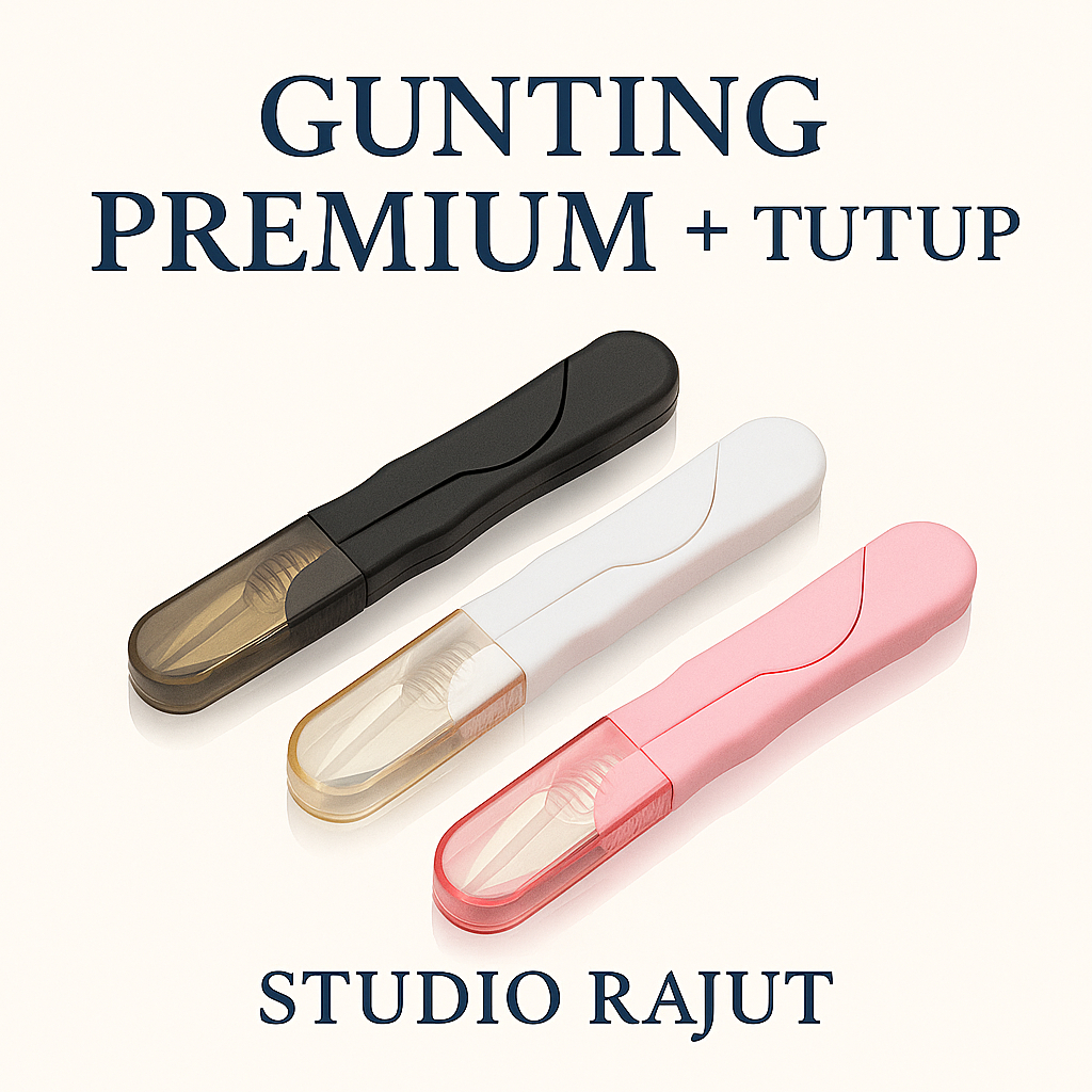 

STUDIO RAJUT - GUNTING MINI BUANG BENANG RAJUT / PEMOTONG BENANG CEKRIS + TUTUP ELEGANT