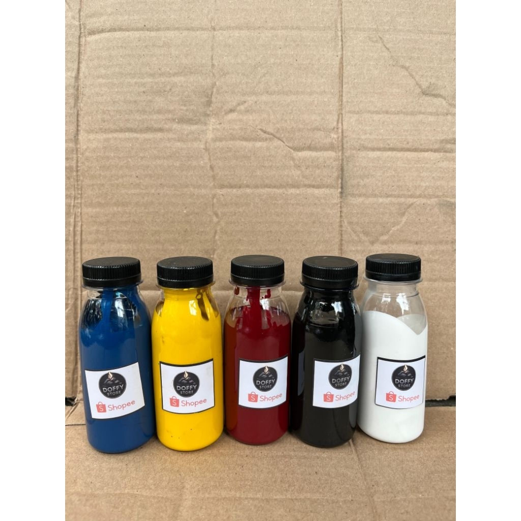 

Cat Tinta C£m@ni T0K@ Warna Cerah Warna Putih,Hitam,Merah,Biru,kuning 100ML/100gram