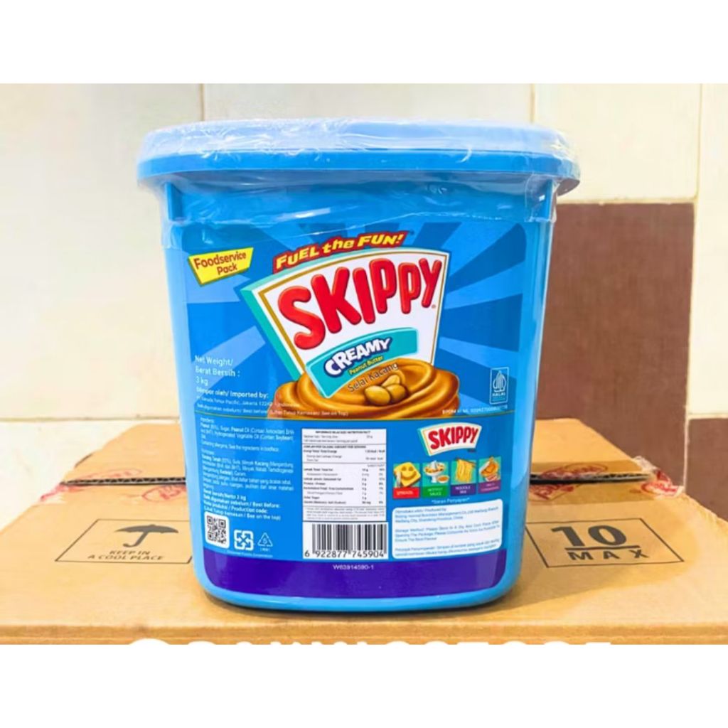 

Skippy Peanut Butter Creamy (3 Kg) | Selai Kacang Halus Import Ukuran 3 kg