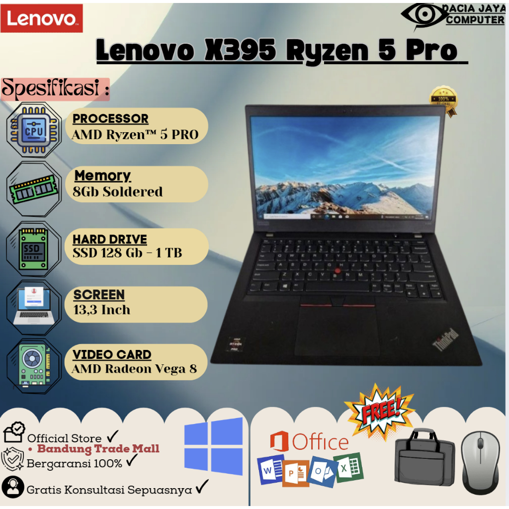 Laptop Lenovo Thinkpad X230 X240 X250 X260 X270 X280 Core i5 / i7 RAM 8Gb SSD 256Gb BERGARANSI ORIGI