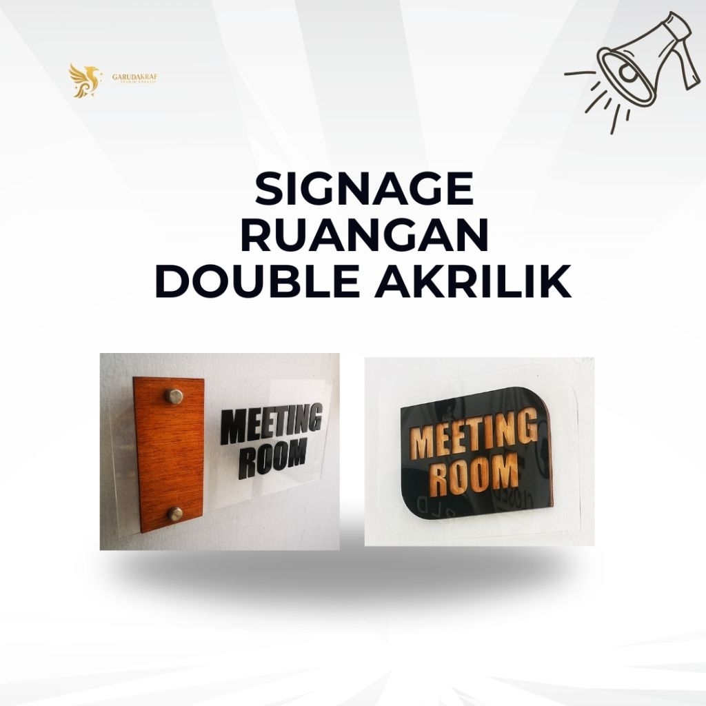 

Papan Nama Akrilik Double Layer | Signage Kantor, Hotel, Sekolah, Custom Tulisan 25x13cm dan 22x16cm