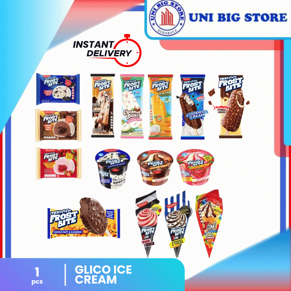 

Glico Wings Ice Cream Es Krim FROST BITE Boba Milk Tea | Choco Lava | Cookies Cream Mochi | Coconut Shake