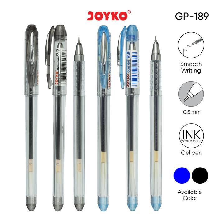 

Gel Pen Pulpen Pena Joyko GP-189 Oval Gel 0.5 mm (1 kotak isi 12 pcs)