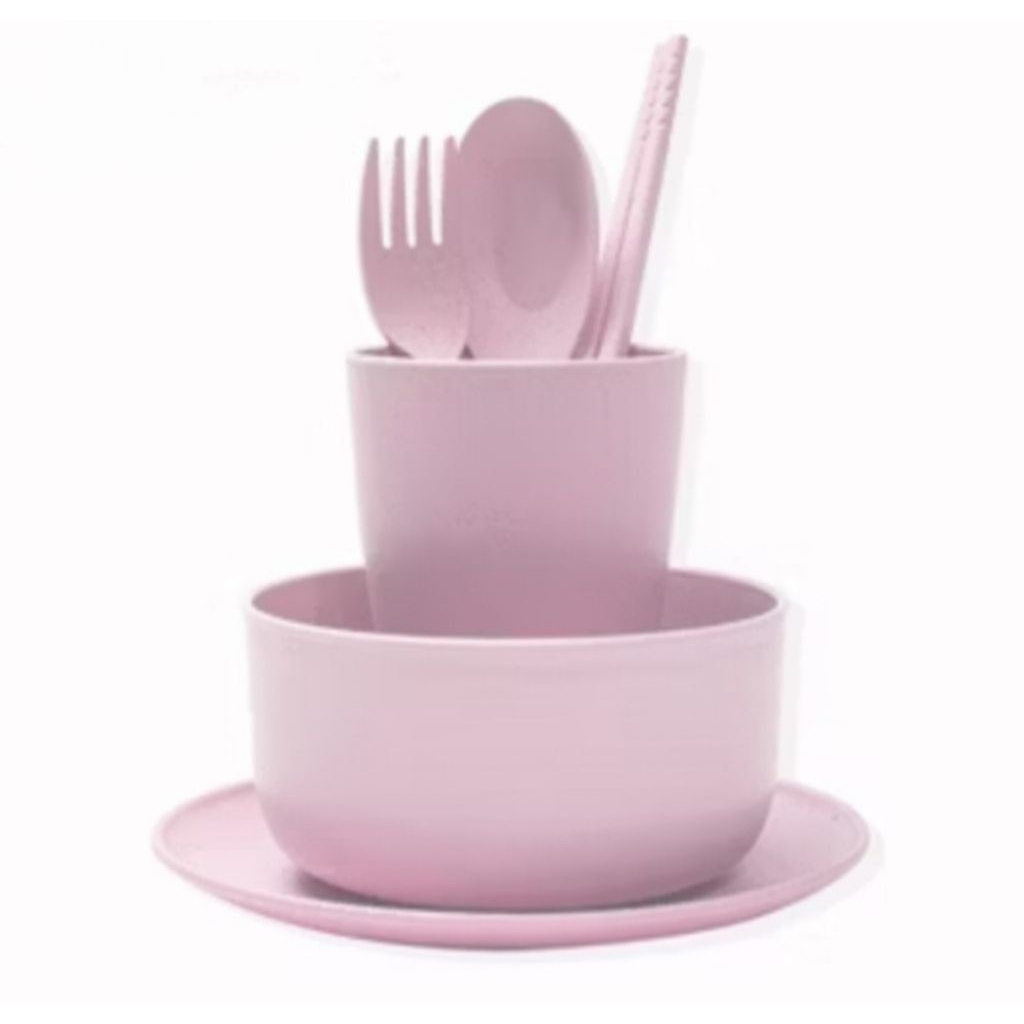 Tempat makan dan minum plastik tebal tahan panas BPA Free elegan