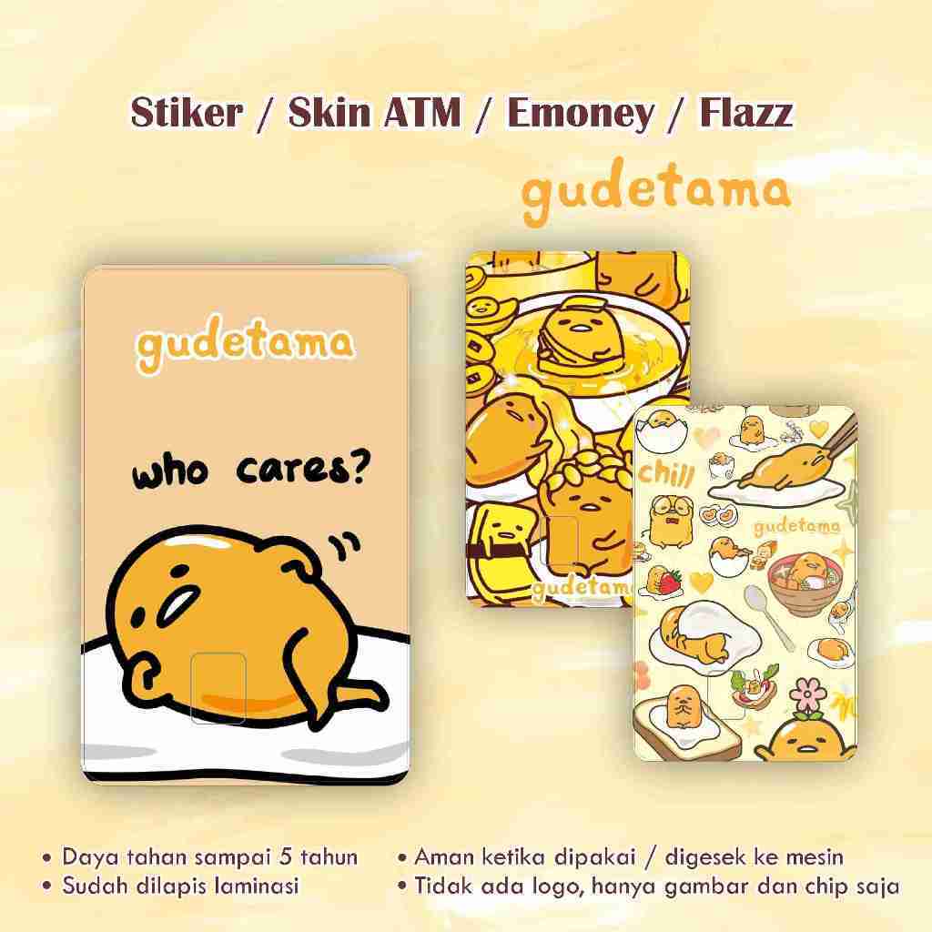 

Stiker ATM Gudetama / Garskin / Skin Kartu ATM / Emoney / Flazz