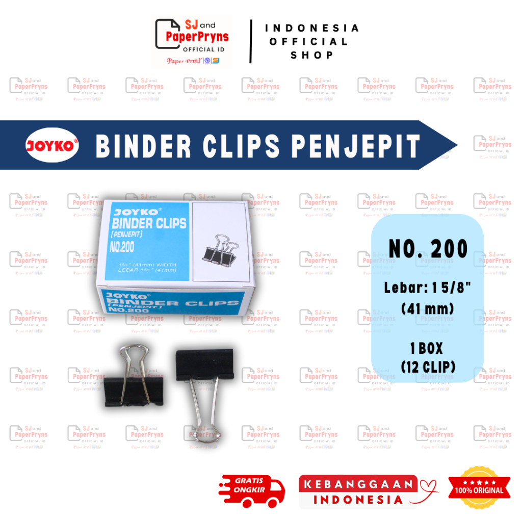 

Binder Clips Joyko No. 200 / Penjepit Dokumen 1 5/8” (41mm)