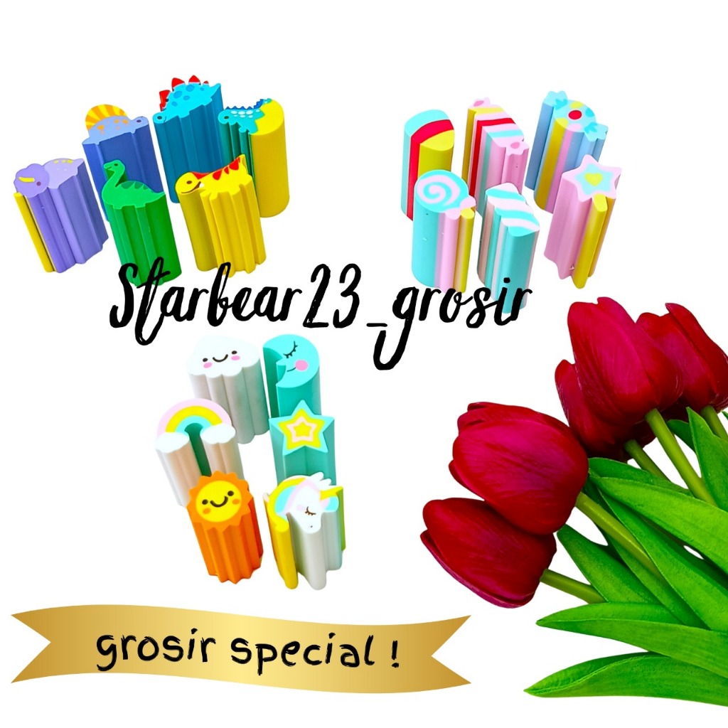 

PAKET HEMAT PENGHAPUS ANEKA MOTIF 1 PACK ISI 6 PCS (BMC 118)