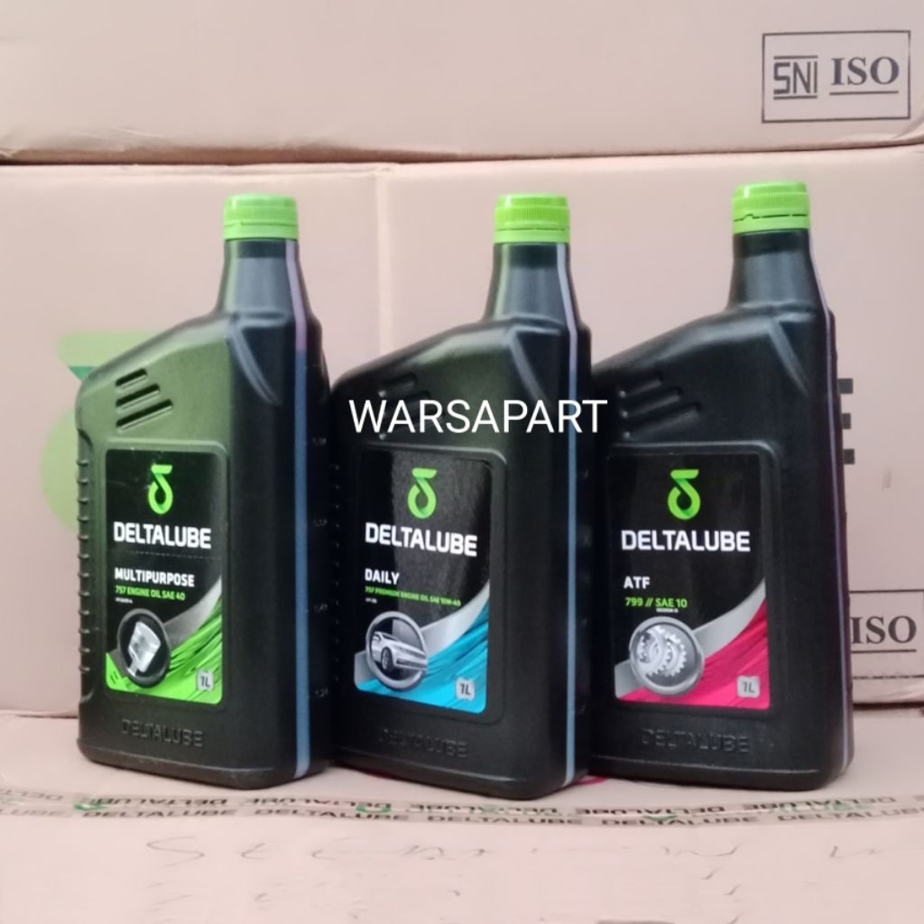OLI MESIN MOBIL BAHAN BAKAR BENSIN/DIESEL/MATIC/POWER STERING DELTALUBE KEMASAN 1LITER