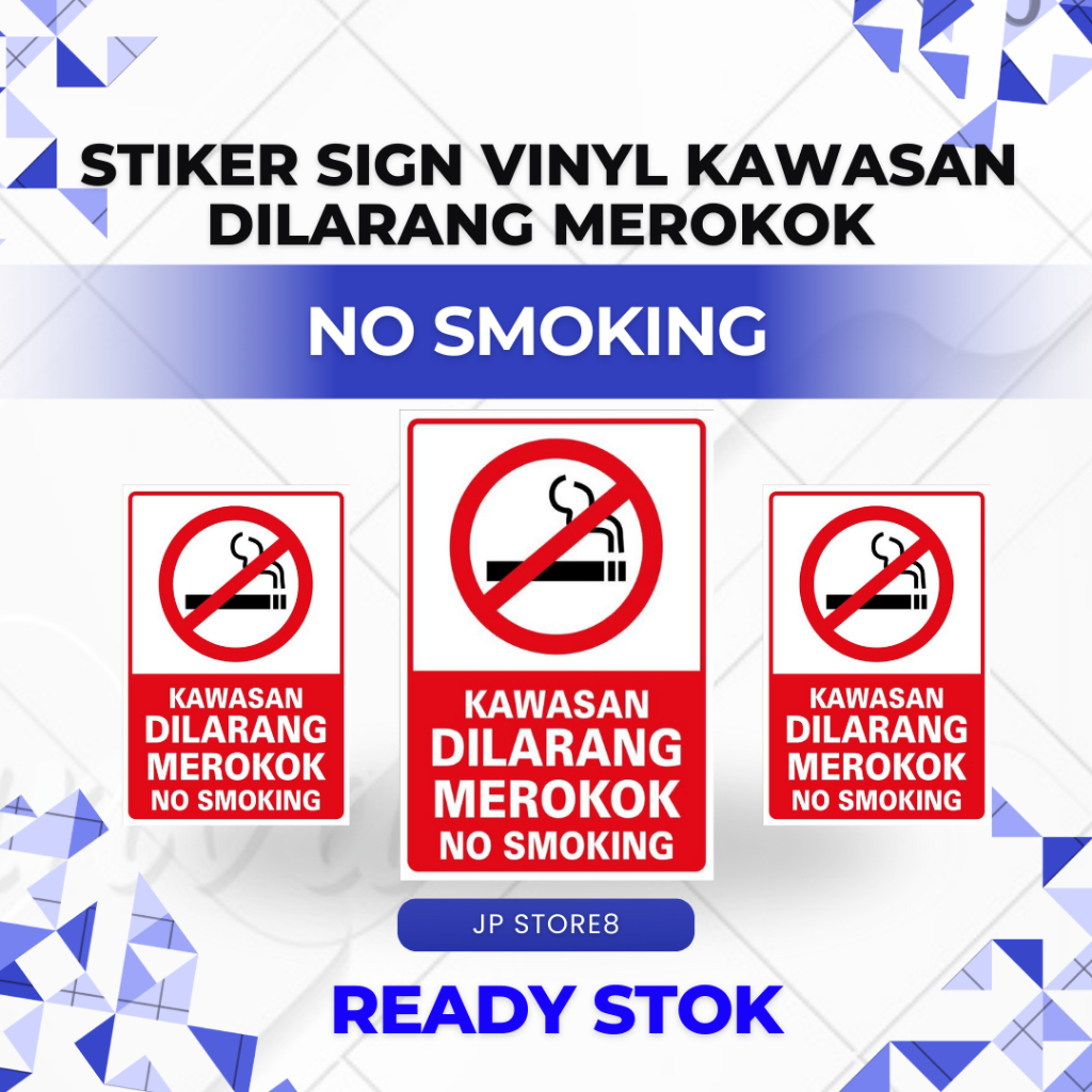 

Stiker Vinyl Sign Kawasan Dilarang Merokok Informasi Lokasi No Smoking Area Himbauan Kantor Pabrik