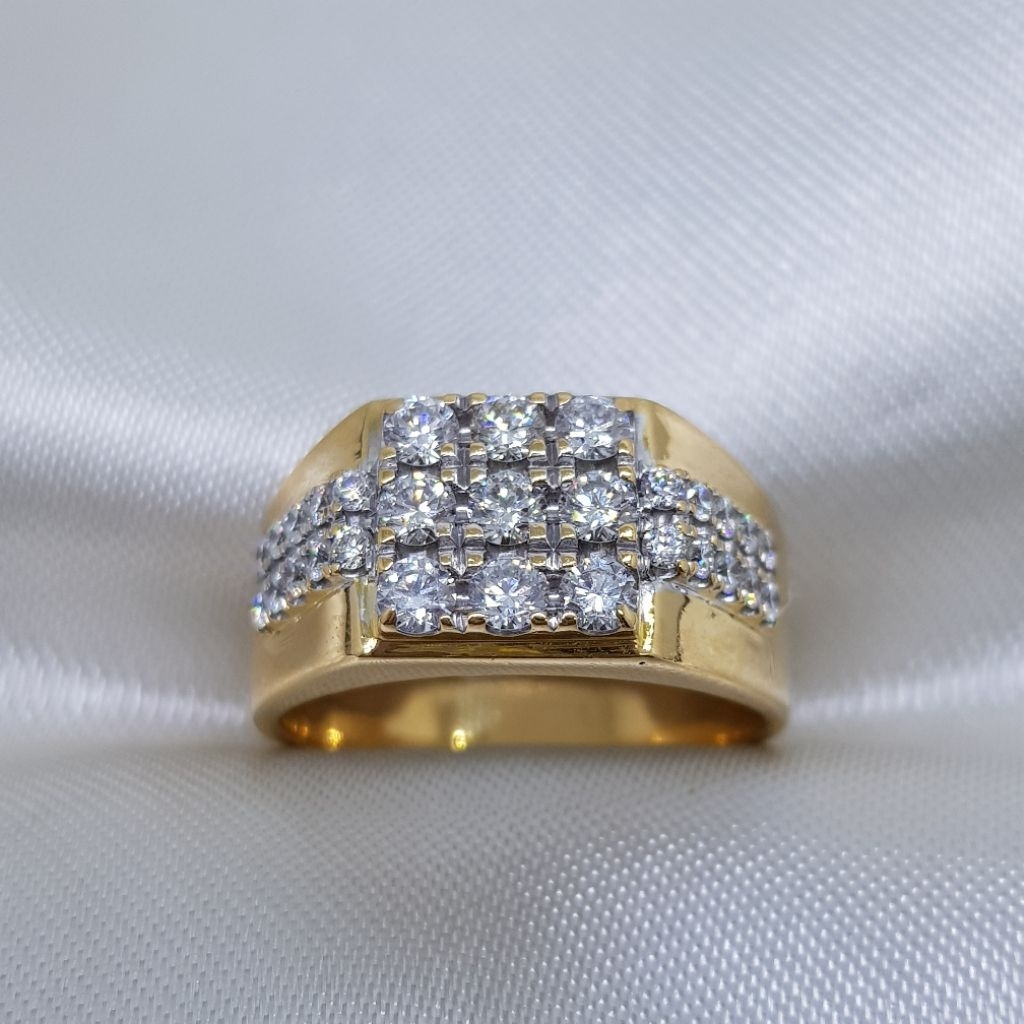 Cincin Berlian Laki-Laki Emas Kuning Natural Diamond RS01048