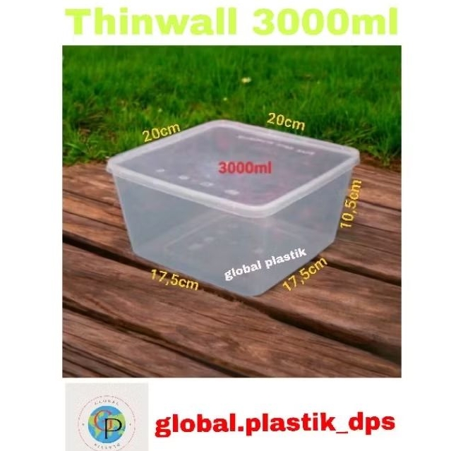 Thinwall 3000ml/ kotak makan plastik