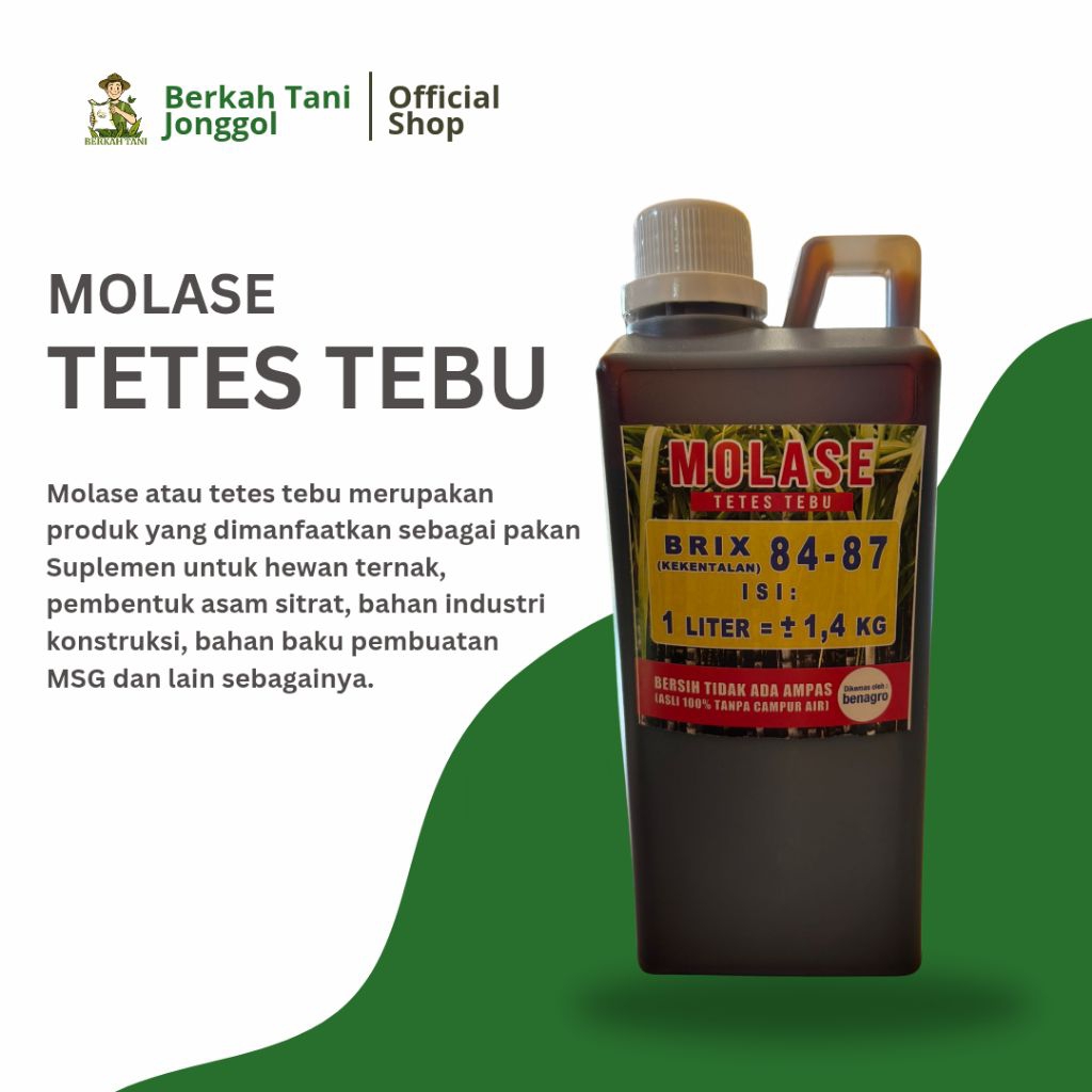 Molase Tetes Tebu murni 1 Liter bersih tidak ada ampas