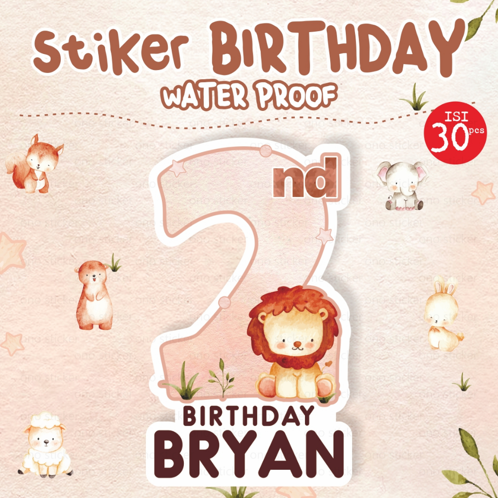 

stiker birthday souvenir waterproof anak