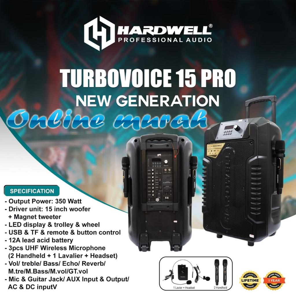 hardwell turbovoice 15pro 15inch blutooth hardwell turbovoice 15 pro NEW GENERATION