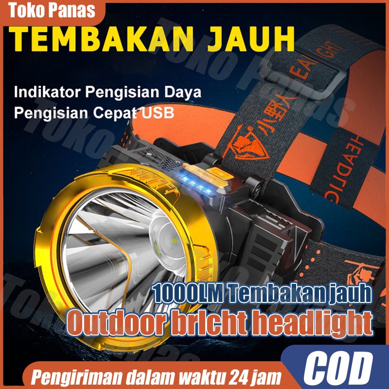 led Senter Berkemah Headlamp/Senter Kepala/TERANG BATERAI LITHIUM Headlamp Berkemah/Outdoor LED Sent