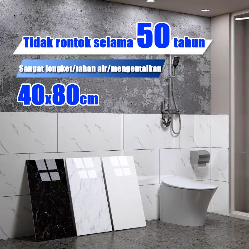keramik dinding wallpaper dinding vinyl marble 40 x 80cm stiker keramik dinding dapur Stiker Kamar M