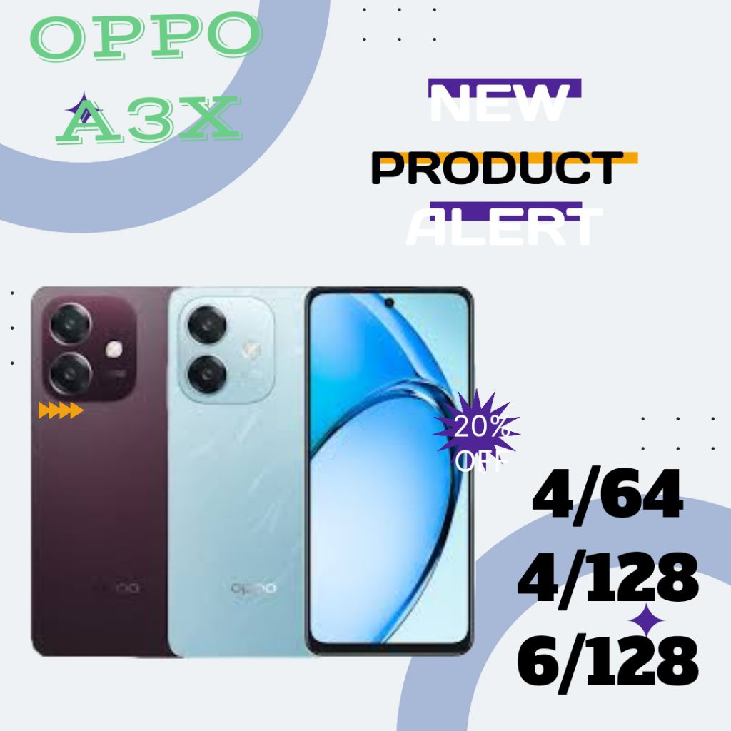 OPPO A3X GARANSI RESMI OPPO 4/64GB 4/128GB 6/128GB