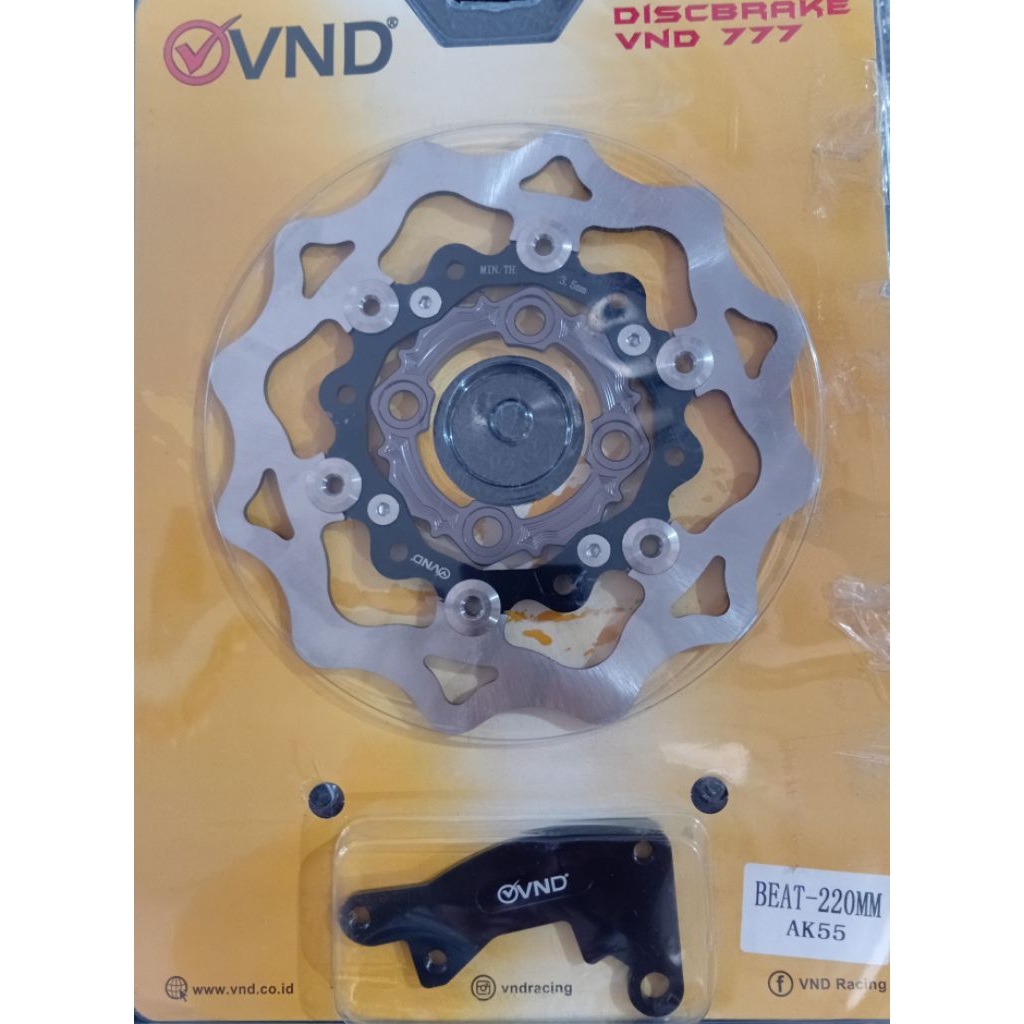 Disc Galfer Beat 220 warna hitam dilengkapi braket.