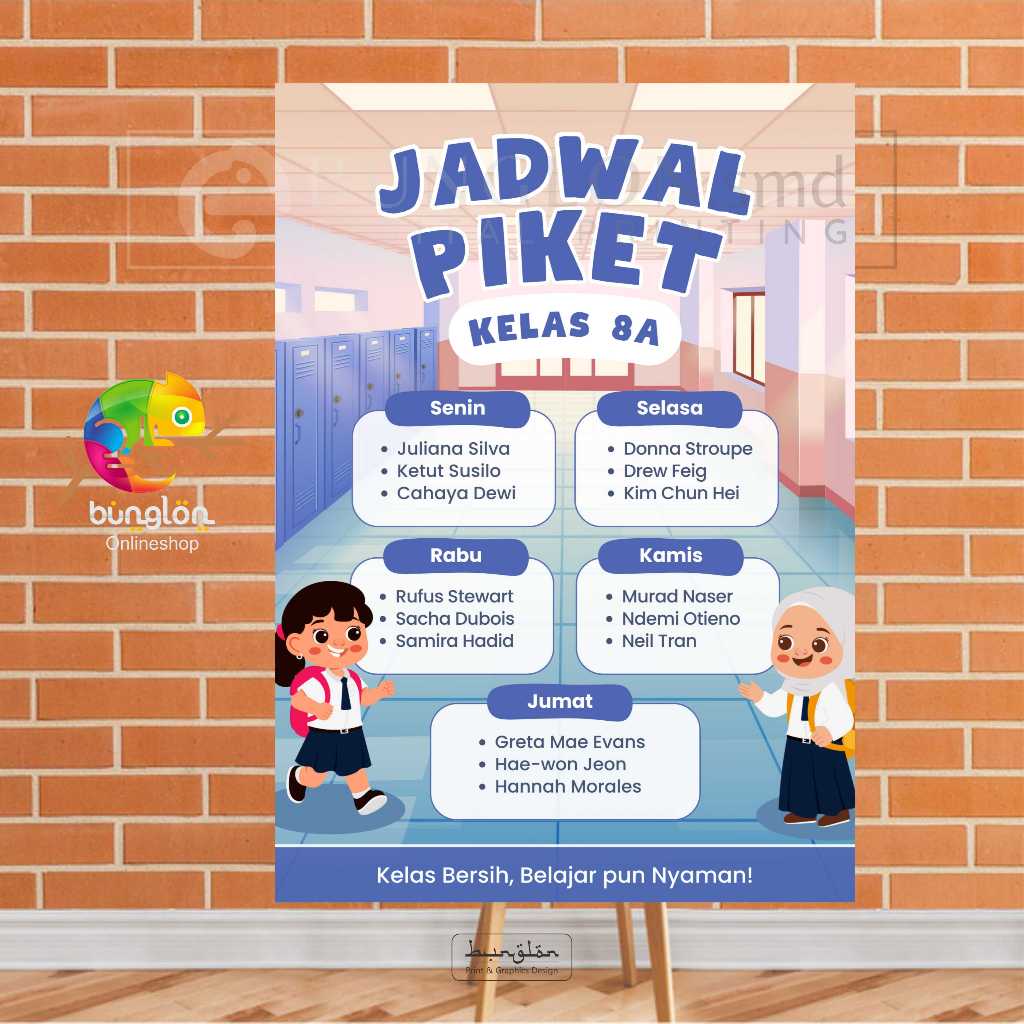 Poster Jadwal Piket Kelas