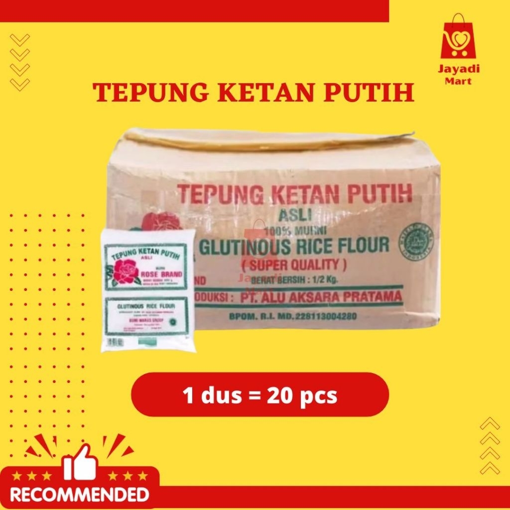 

TEPUNG KETAN PUTIH ROSE BRAND 1 DUS 20PCS