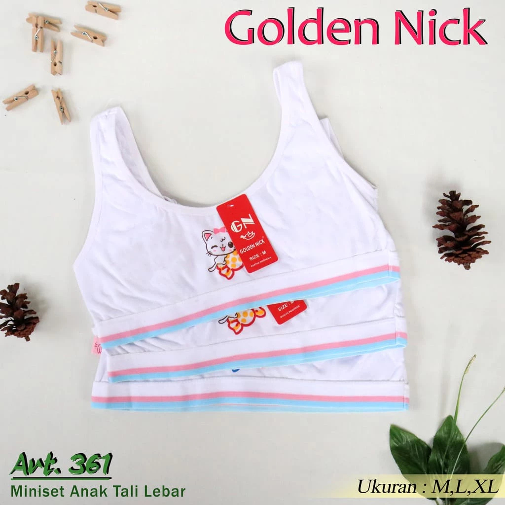 [3 PCS] Miniset Golden Nick 361 Anak Perempuan, Pakaian Dalam GoldenNick GN Remaja ABG Sekolah | Min