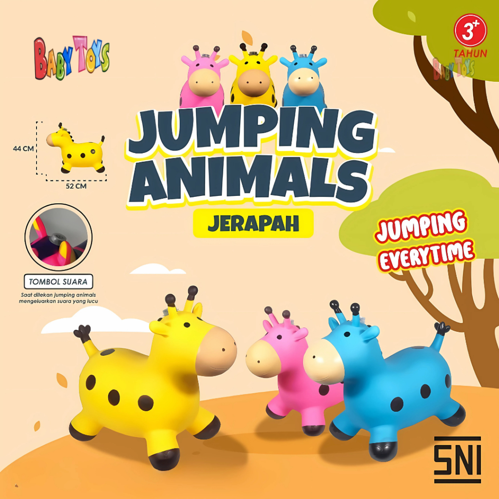 BabyToys Mainan Kuda Kudaan Karet Anak Jumbo Perempuan Laki Laki Jumbo Jumping Animal Rocking Horse