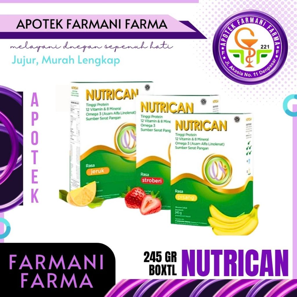 

NUTRICAN RASA JERUK 245 GRAM /RASA STRAWBERRY 245 GRAM/ RASA PISANG 245 GRAM/ MINUMAN PROTEIN/ UNTUK PASIEN KANKER/NAFSU MAKAN