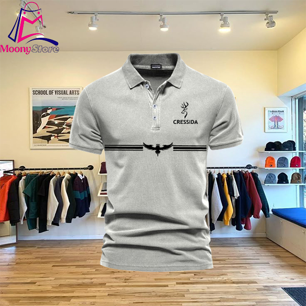 COD T-shrit POLO kerah Cresida Terbaru Hitam Kaos Kerah Dewasa Shirt / Kaos Pria Polo / Kaos Seragam