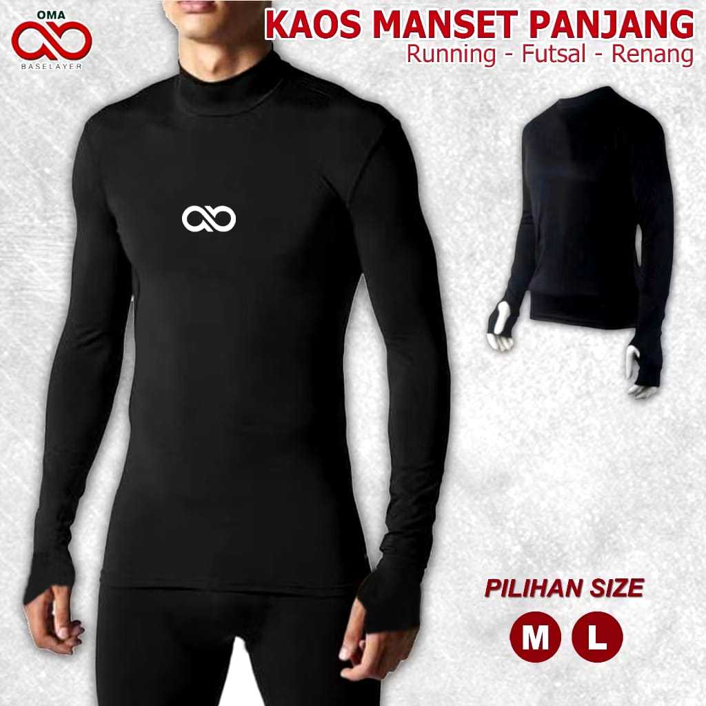 Kaos Baselayer Manset Olahraga Pria Laki Laki Lengan Panjang Futsal Renang