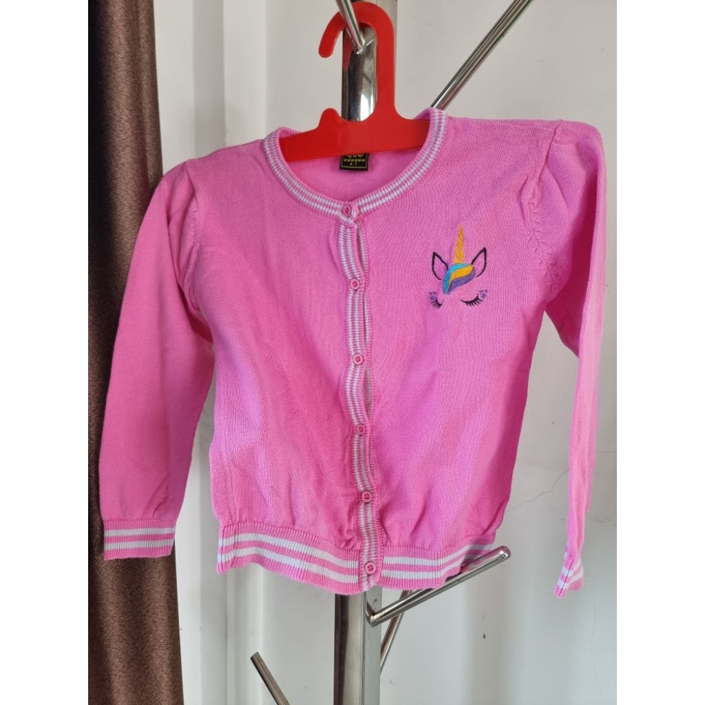 cardigan anak Preloved/pink cardigan anak/ unicorn cardigan/ cardigan anak perempuan