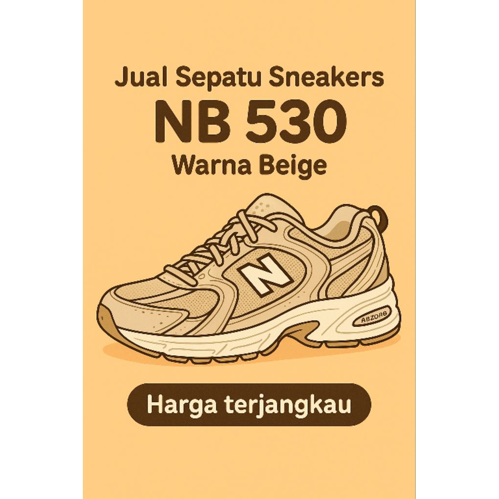 Sepatu Sneakers NB530 warna Beige