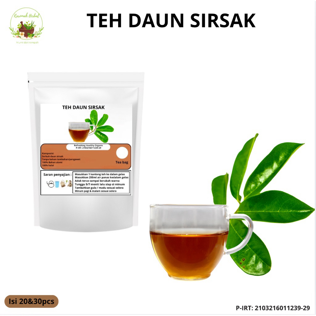 

TEH CELUP HERBAL DAUN SIRSAK | Graviola Leaf (Membantu Mengobati Kanker & menstabilkan gula darah ) isi 20&30pcs Tea Bag herbal