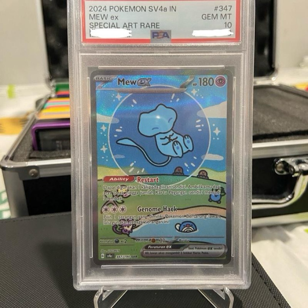 Kartu Pokemon Mew ex SAR PSA 10 Bubble Mew Indonesia Harta Berkilau TCG Card