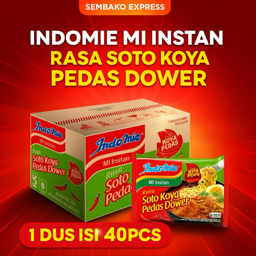 

Indomie Soto Koya Pedas Dower 1 Dus (Isi 40 Bungkus) – Kuah Gurih Pedas Bikin Nagih