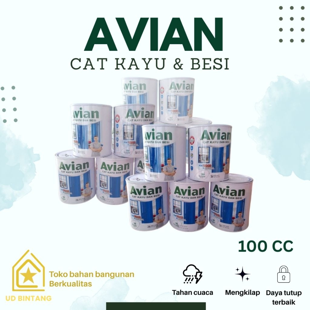 Cat Kayu dan Besi AVIAN 100 cc Mengkilap dan Cepat Kering
