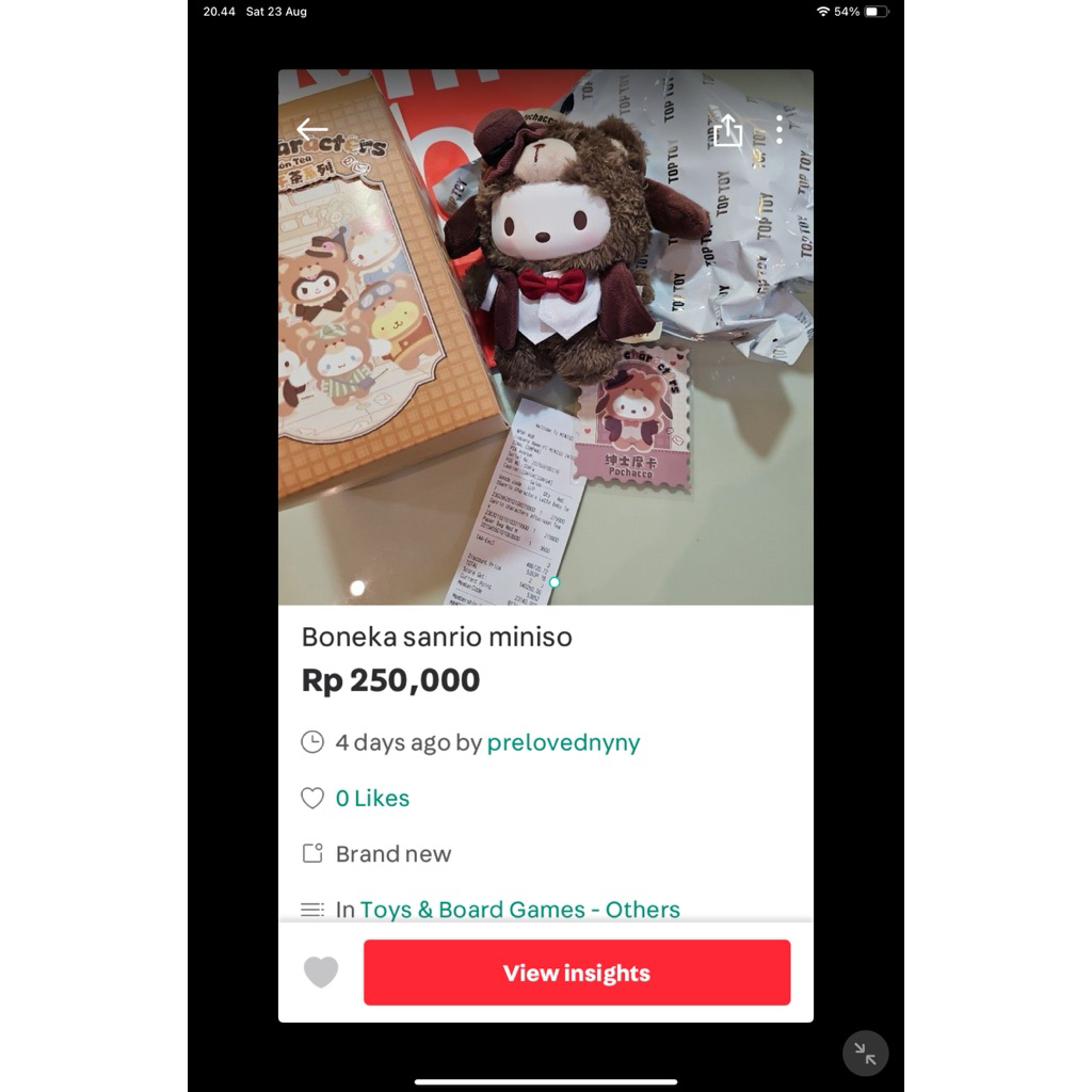 boneka  Sanrio Miniso