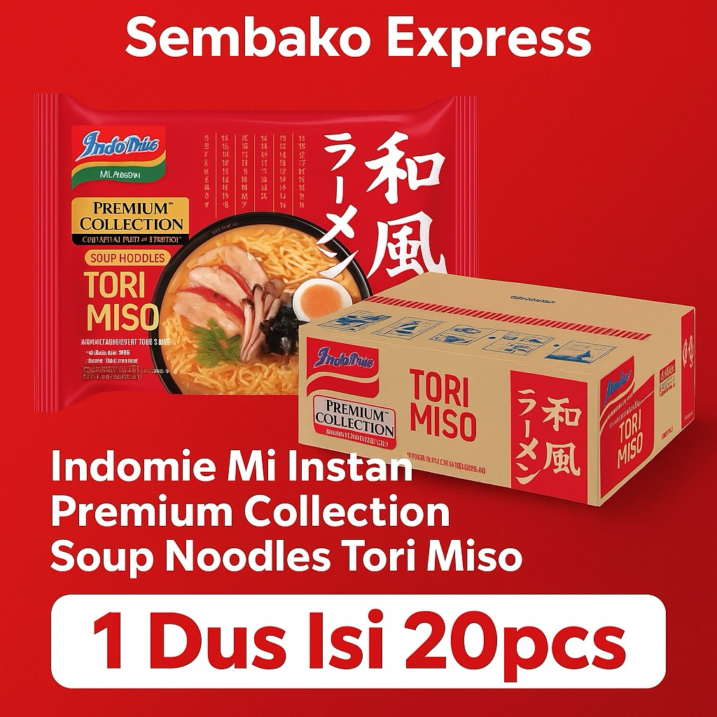 

Indomie Premium Collection Tori Miso 1 Dus (Isi 20 Bungkus) – Mi Instan Kuah Khas Jepang