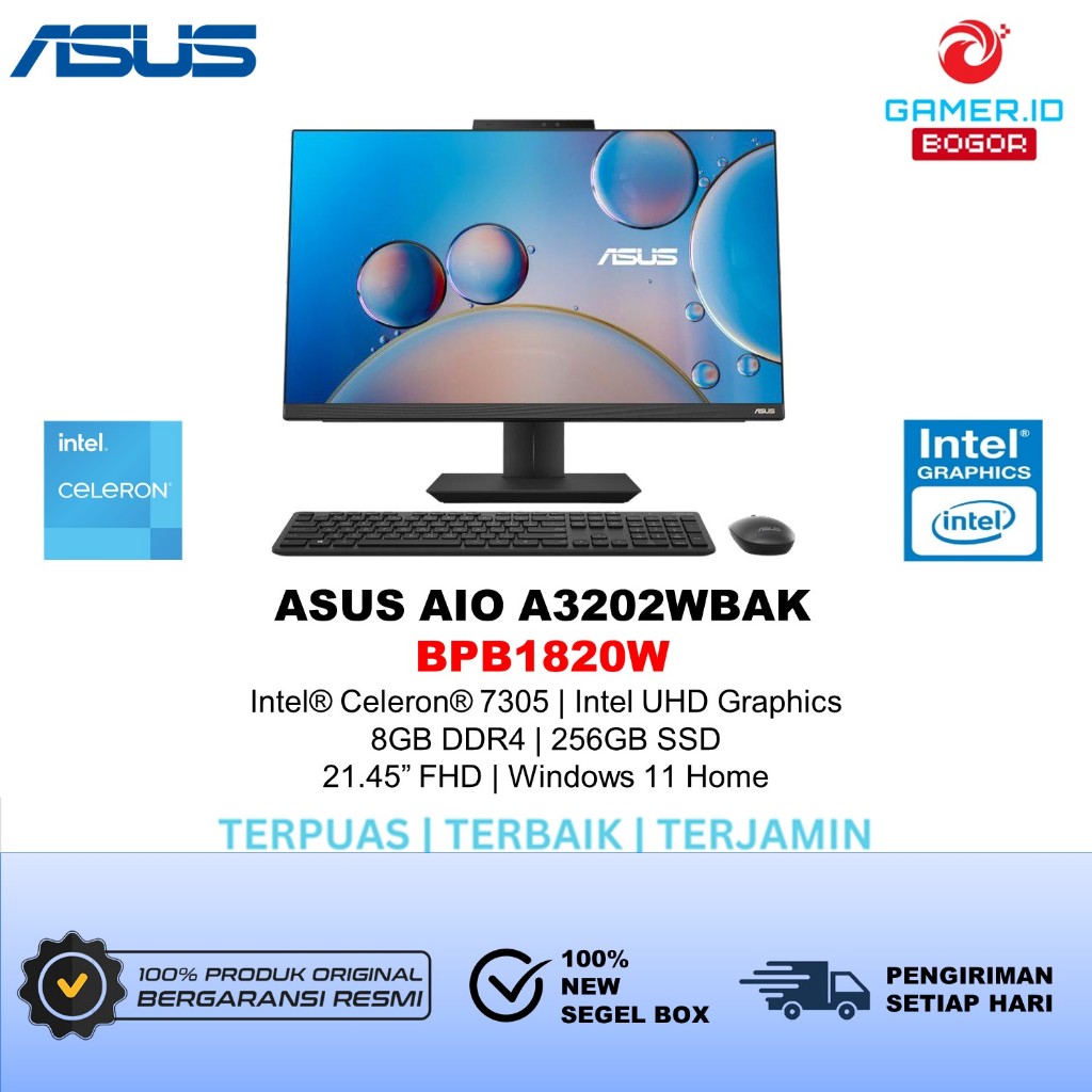 Asus Aio A3202WBAK Intel 7305 8Gb 256Ssd Win11 21.5Fhd